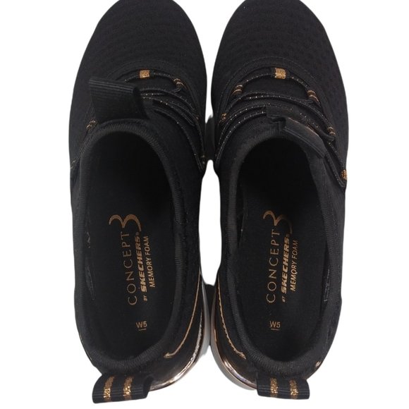 Concept 3 by Skechers Women's Alexxi Fashion Slip-on Sneaker, Black/Rose Gold 5 - Picture 10 of 12